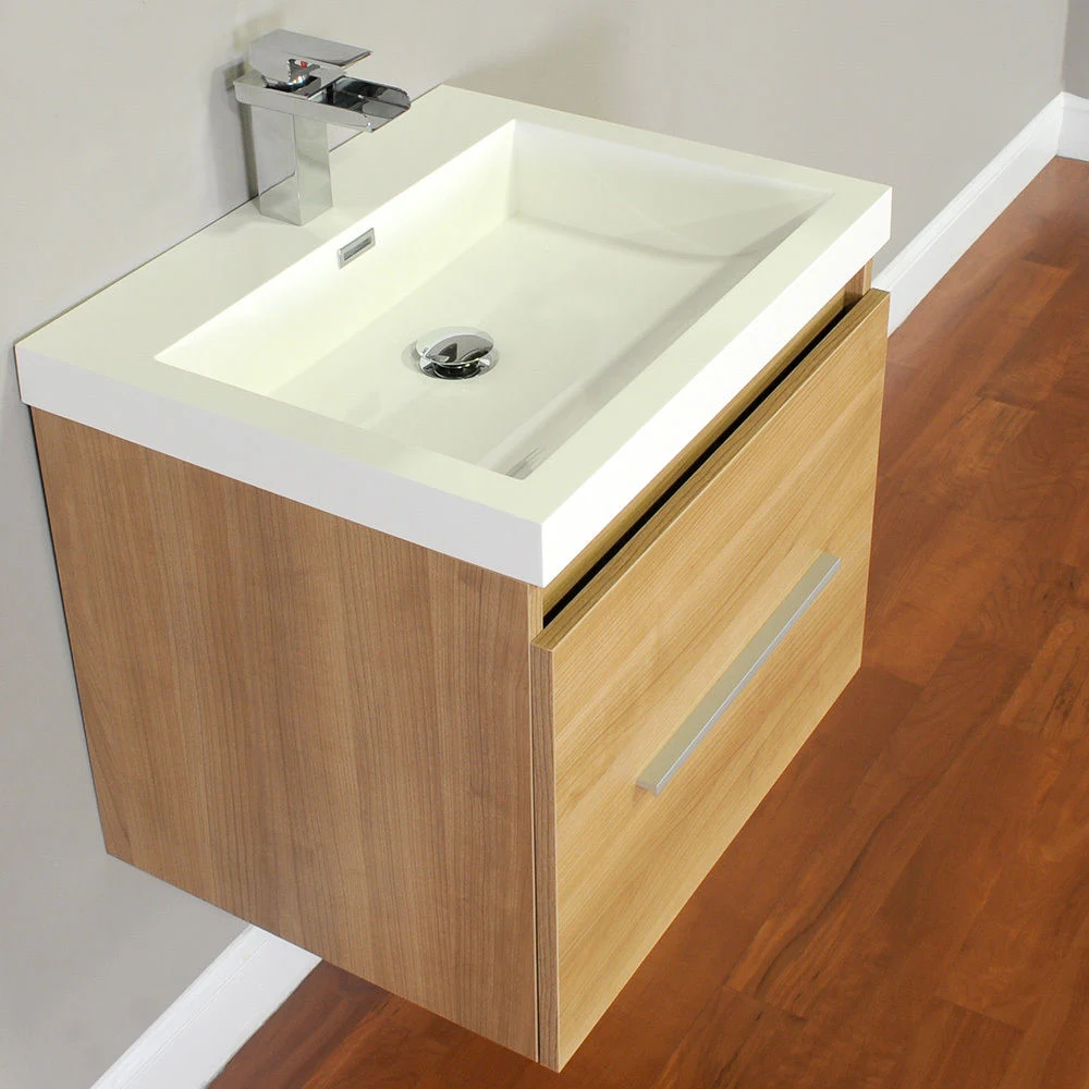 Highest Quality Bathroom Cabinet Oak Color Bathroom Furniture Wall Hung Bathroom Vanity