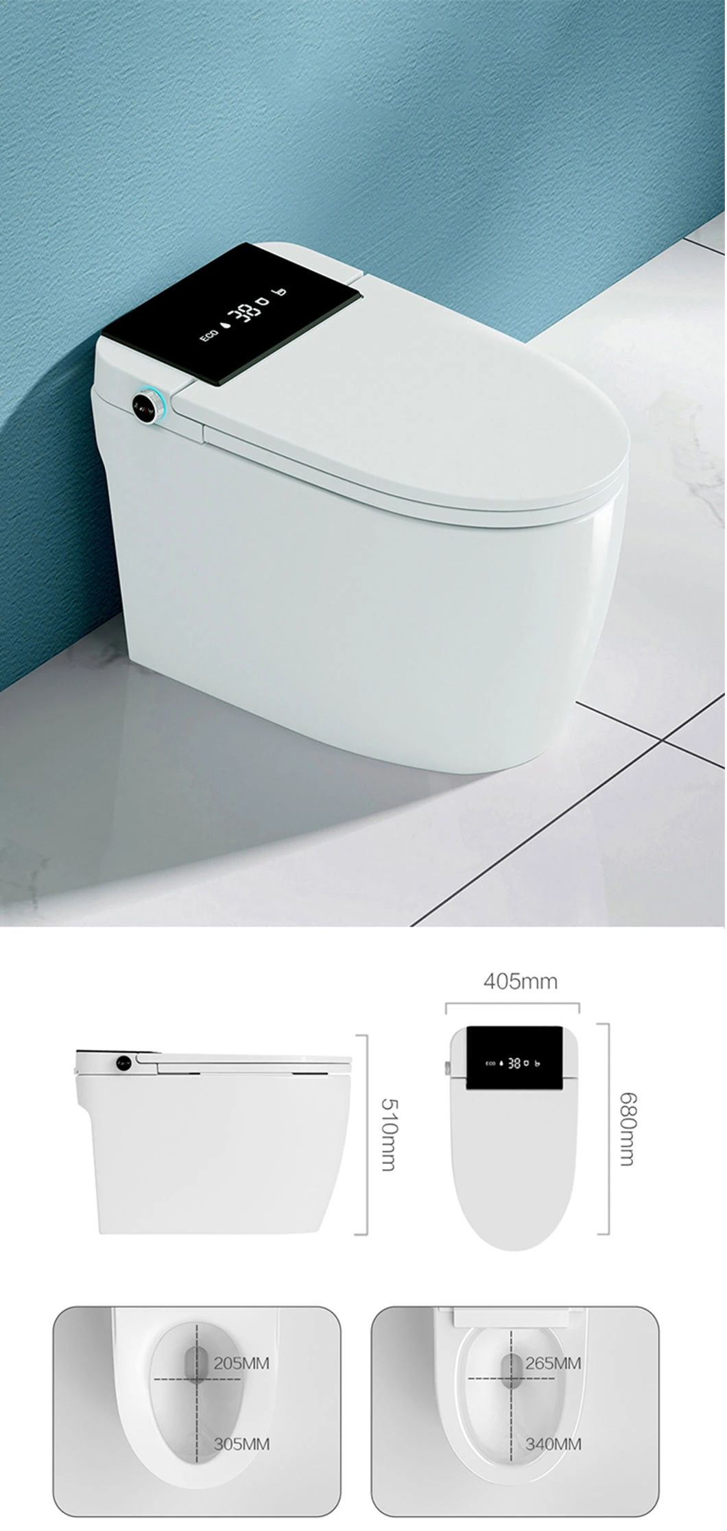 Sanitary Ware Automatic Flush Wc Smart Toilet Bowl Rimless Water Spray Ceramic Intelligent Toilet for Sale