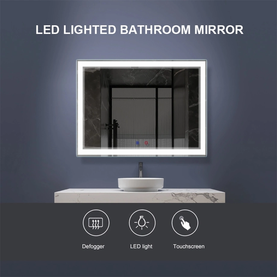 Factory Custom Smart Touch Sensor Illuminated Lighted Wall Mount LED Bathroom Mirror