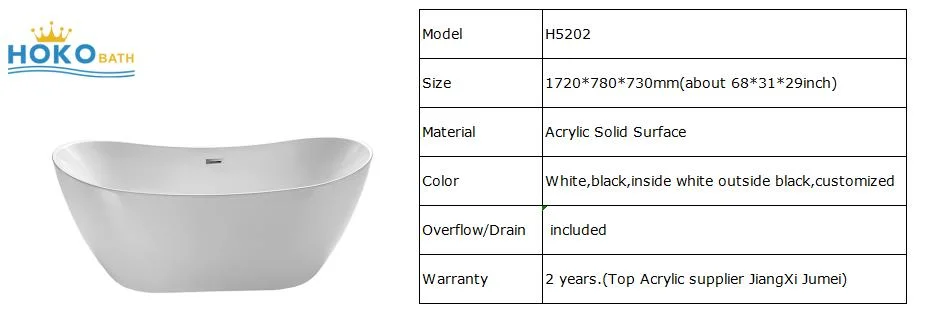 Customize Size Bath Tub Adult Luxury Soaking Solid Surface Freestanding Bathtubs