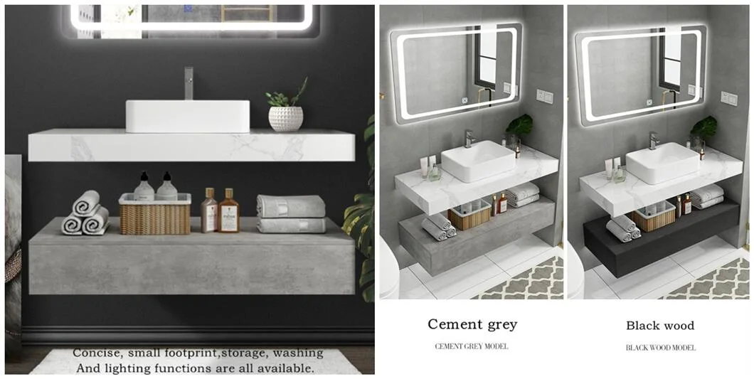 European Style Bathroom Furniture Floor Mounted Bathroom Cabinet Sink PVC Bathroom Vanity for Hotel