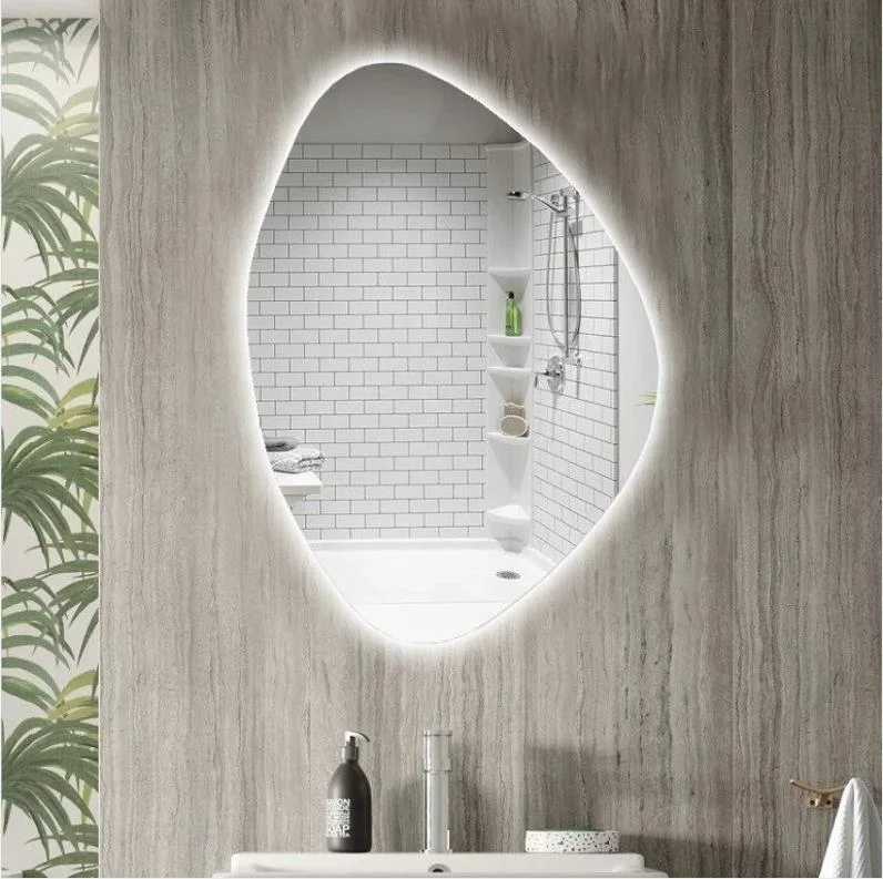 Factory Price Irregular Shape Decorative Aluminum Mirror Glass Bath Make up Mirror