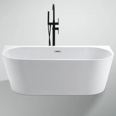 Banheira independente de acrílico lateral para parede banheiro moderno