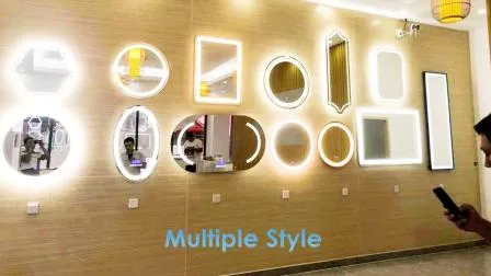 Espelho inteligente antiembaçante iluminado por LED para banho de hotel com luz